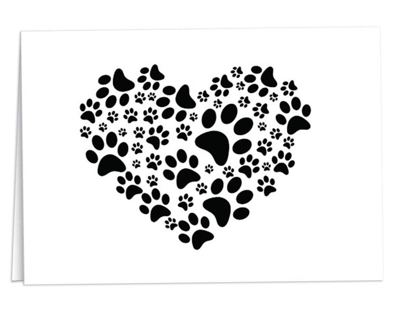 Fundraising For A Cause 12 Paw Print Note Card Stationary - Thank You Cards With Envelopes- Dog, Cat, or Themed Blank Cards - Pet Sympathy Gifts for All Occasions - - Image 1